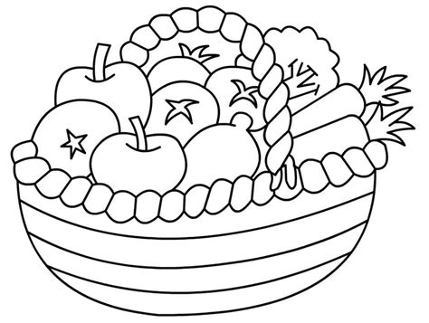 Gambar buah dalam keranjang untuk diwarnai com